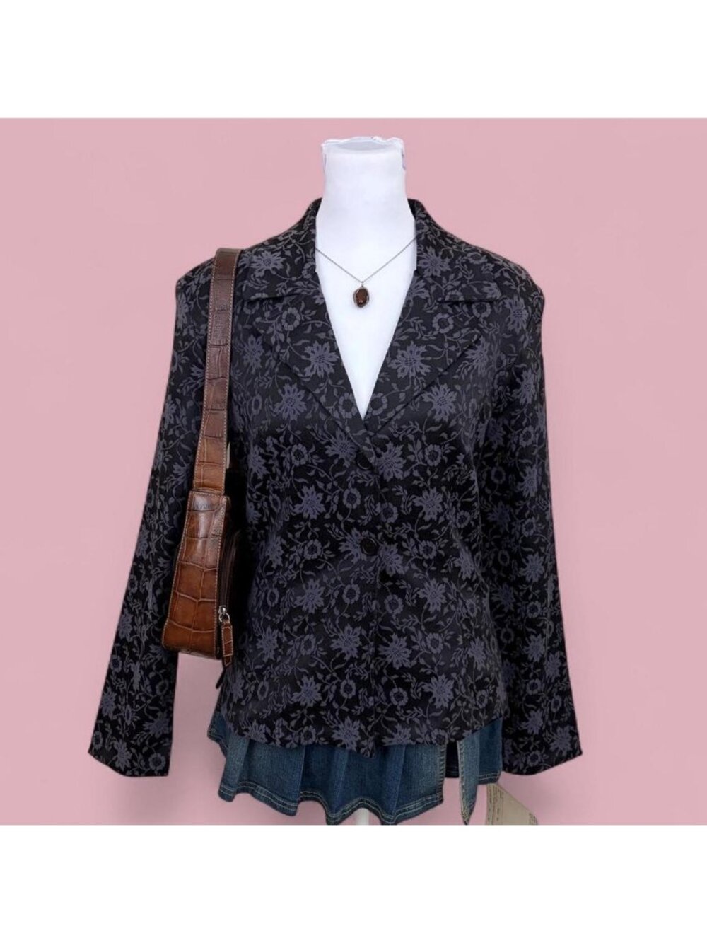 y2k xoxo ditsy floral whimsygoth blazer jacket